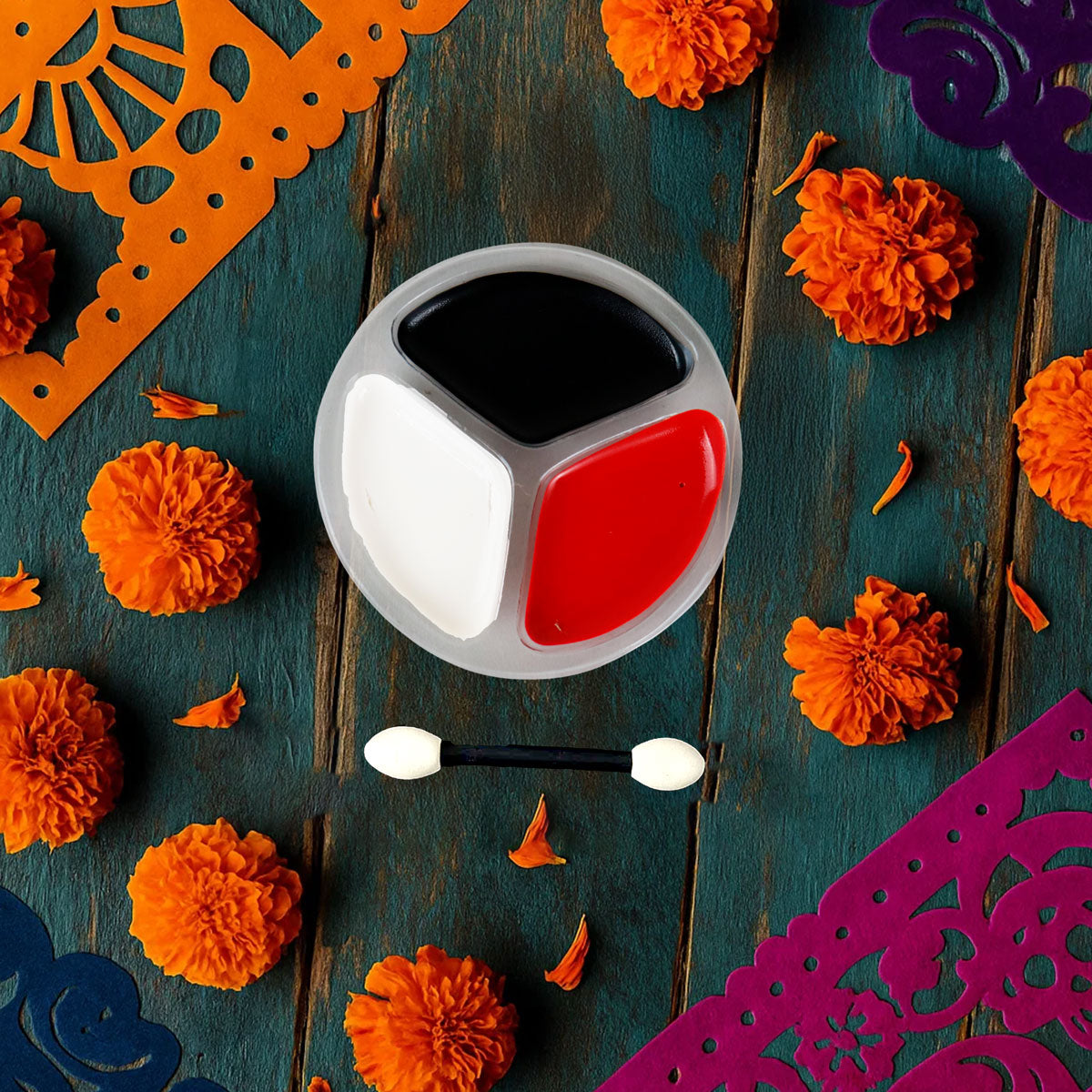 Kit de Maquillaje para Halloween, Rojo, Negro y Blanco