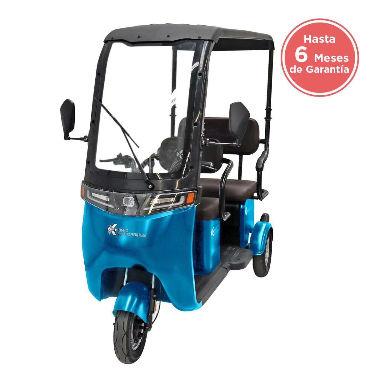 Kiwo, Triciclo Eléctrico con Techo, Modelo BTY002, Color Azul