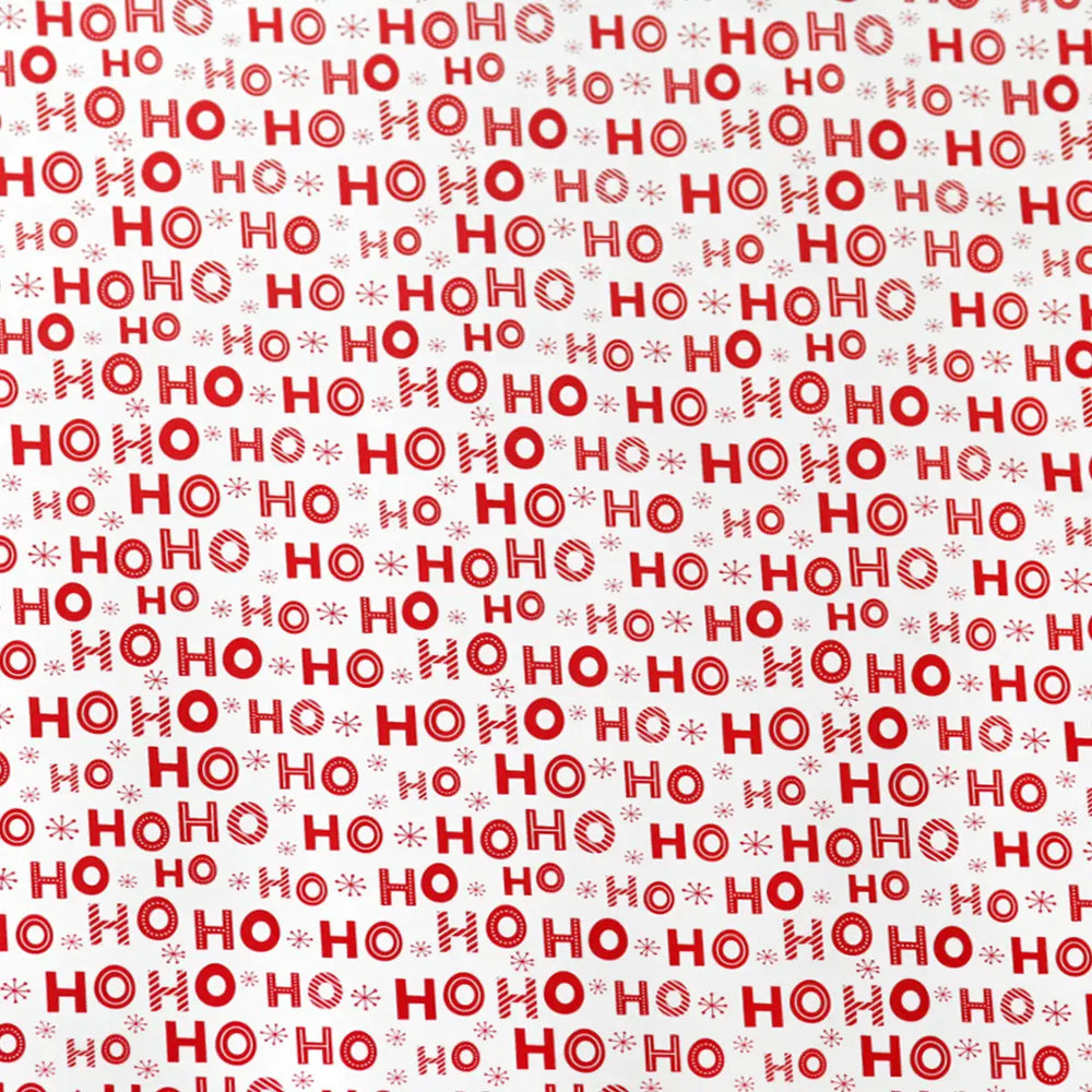Papel para Envolver Regalos Navideño, HOHOHO, Color Blanco