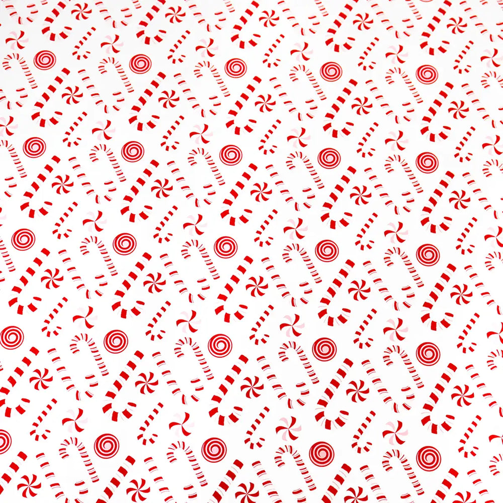 Papel para Envolver Regalos Navideño, Diseño Bastones de Dulce