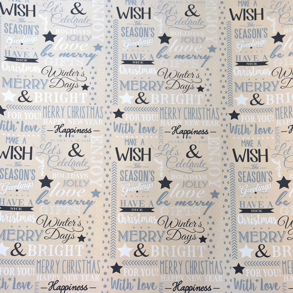 Papel para Envolver Regalos Navideño, Diseño Tipografía
