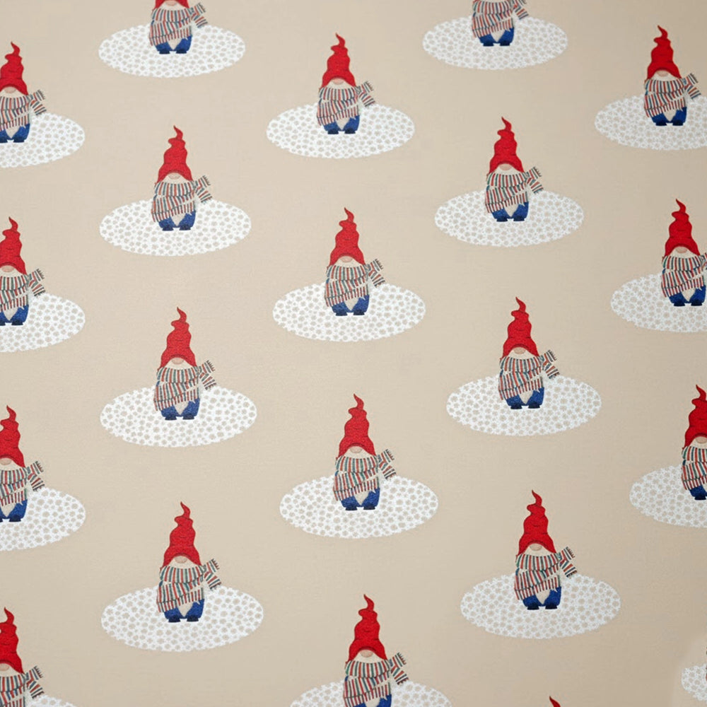 Papel para Envolver Regalos Navideño, Diseño Gnomo