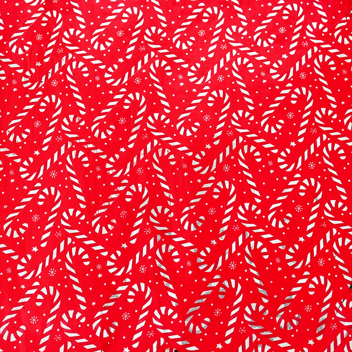 Papel Navideño para Envolver Regalos, Color Rojo, Bastones