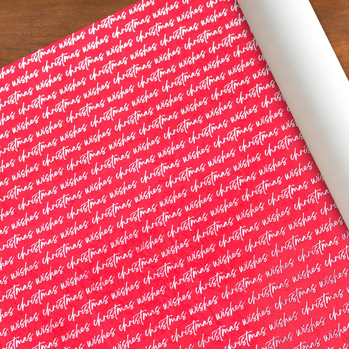 Papel Navideño para Envolver Regalos, Christmas Wishes, Color Rojo