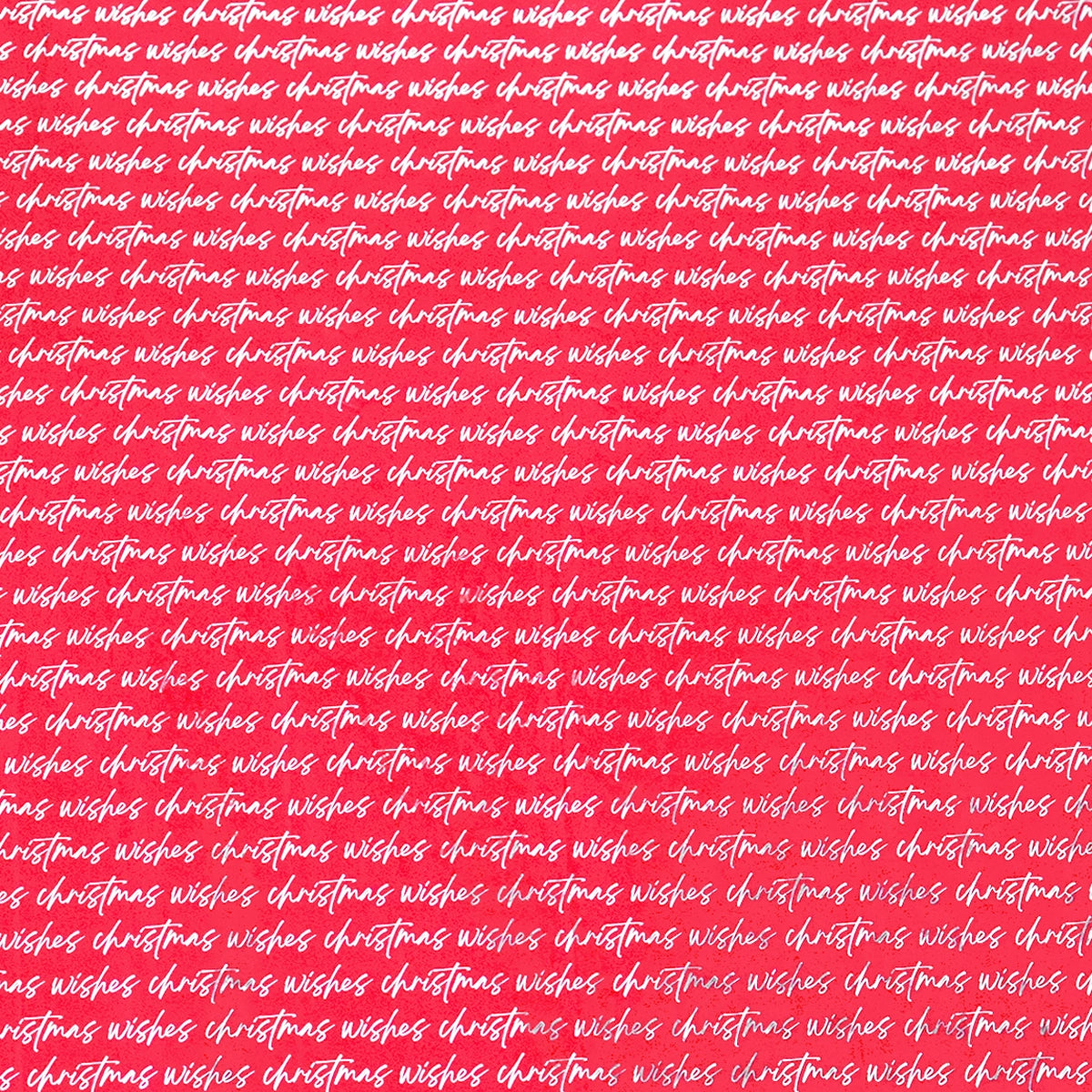 Papel Navideño para Envolver Regalos, Christmas Wishes, Color Rojo