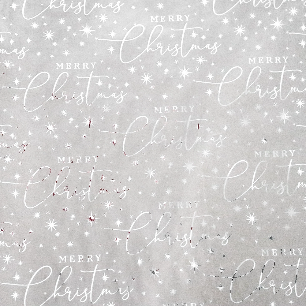 Papel Navideño para Envolver Regalos, Merry Christmas, Brillante