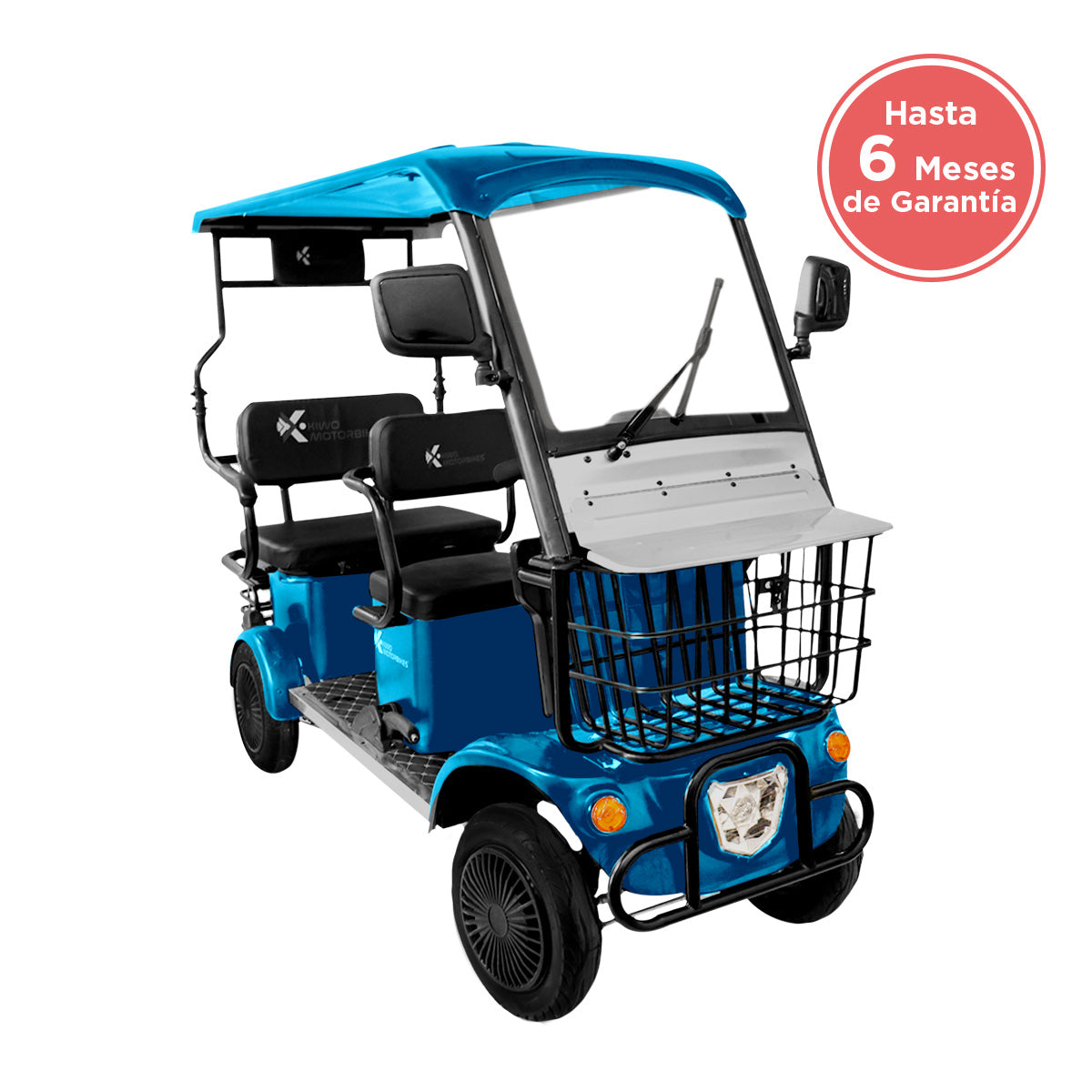 Kiwo, Vehículo Eléctrico con Techo, Modelo BTY001, Color Azul Metálico