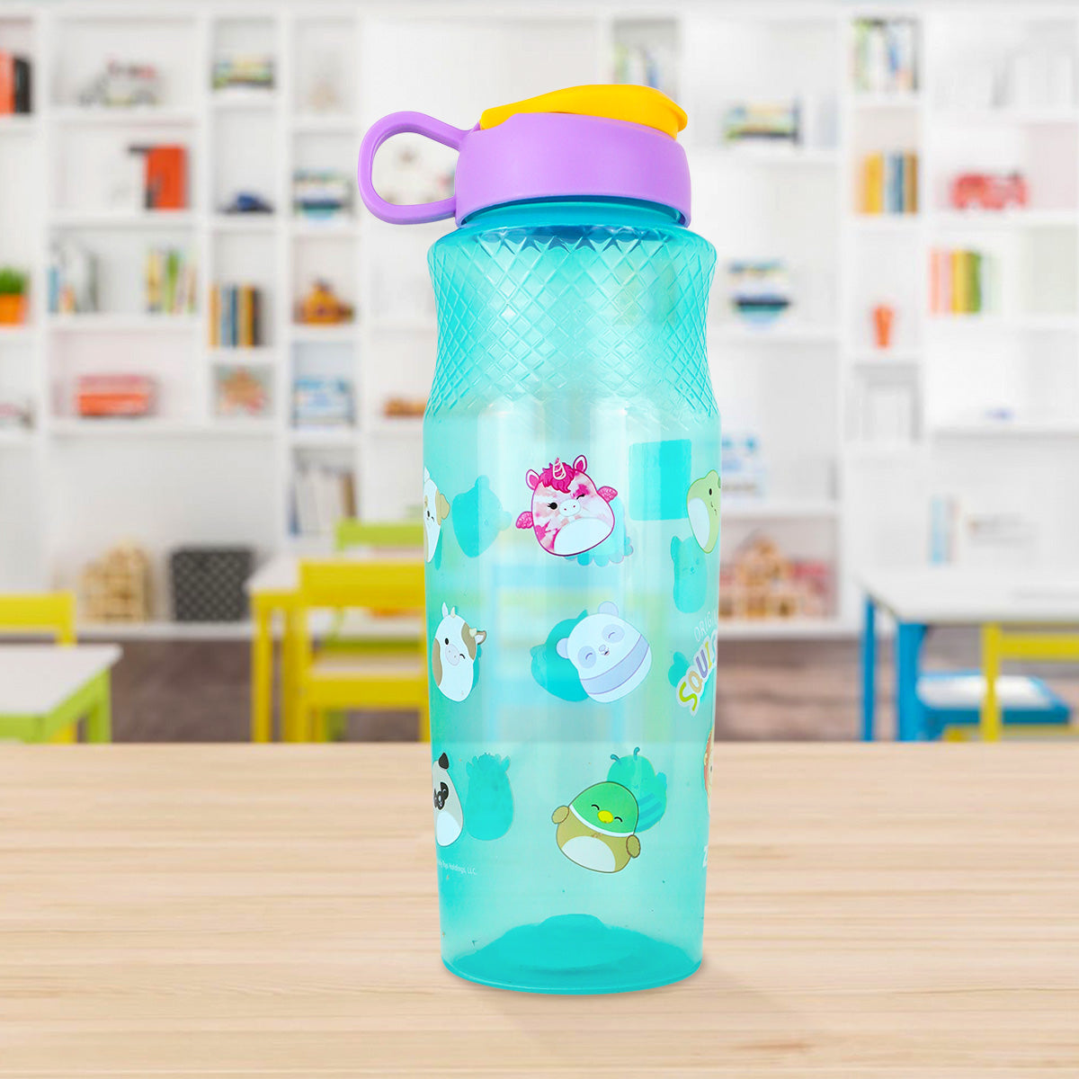 Botella de Agua con Dibujos Animados, Color Aqua, 880 ml