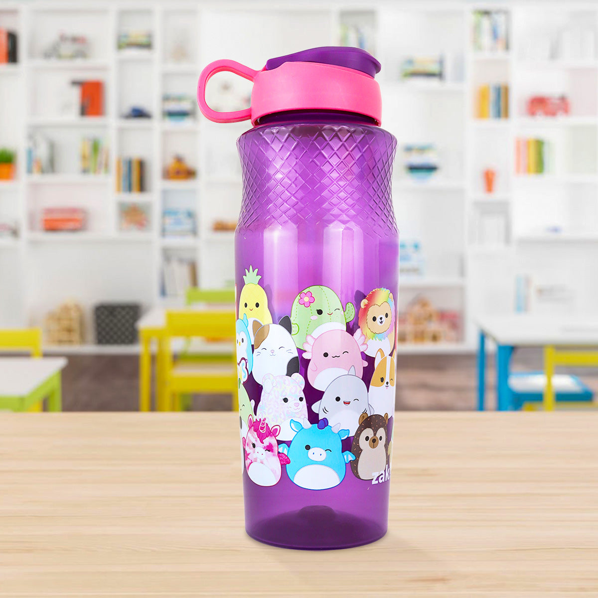 Botella de Agua con Dibujos Animados, Color Morado, 880 ml