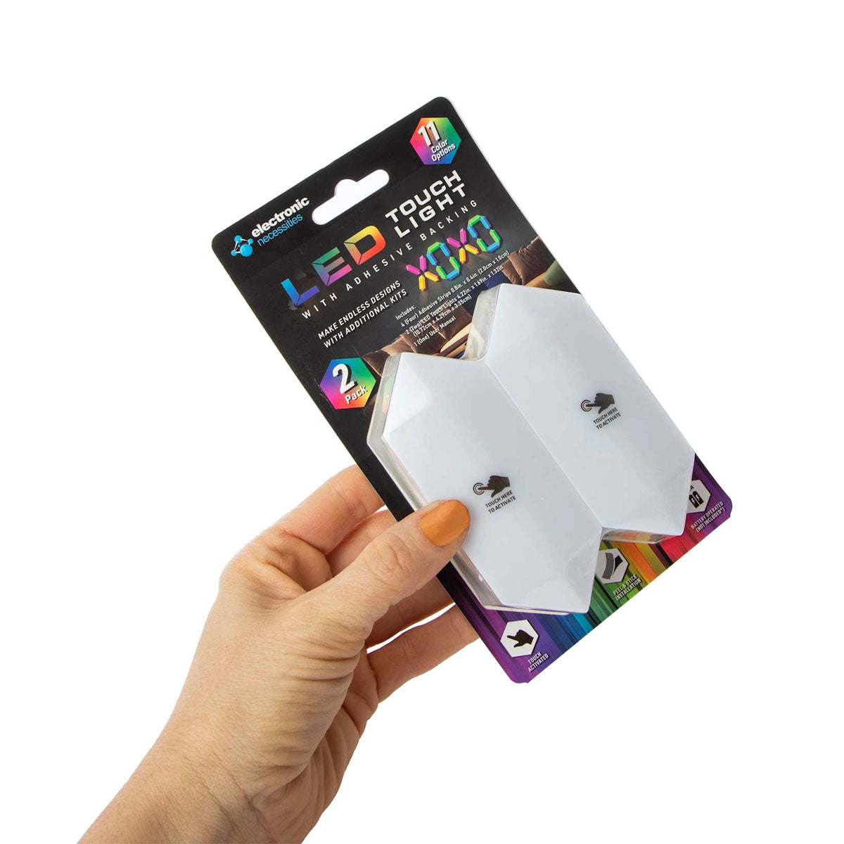 Paquete de 2 Luces LED Táctiles Multicolor de Hexágono Largo