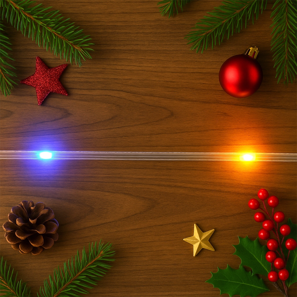 Cable Plano de Luces de Colores Navideñas