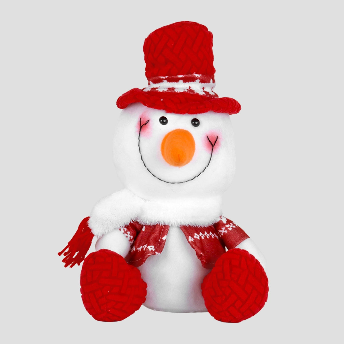 Snowman de Peluche, 40 cm, Color Rojo