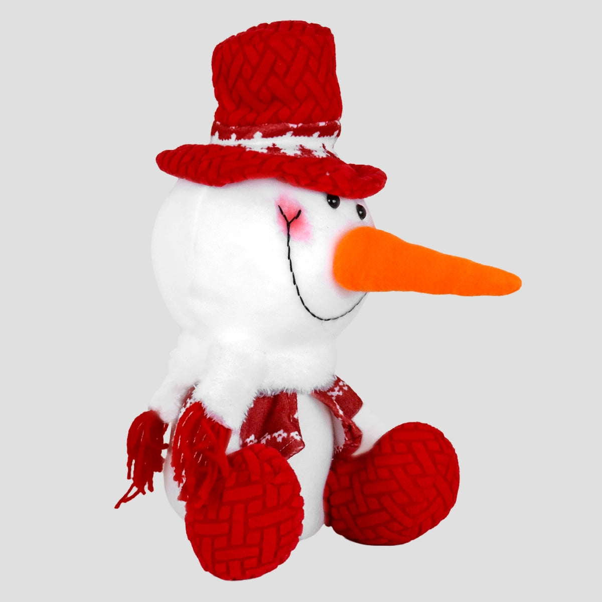 Snowman de Peluche, 40 cm, Color Rojo