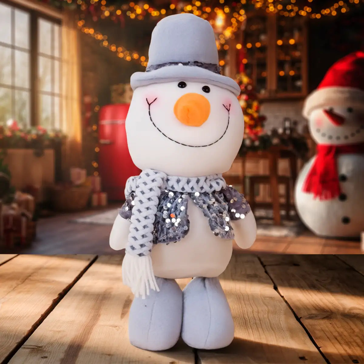 Snowman de Peluche, 40 cm, Color Gris