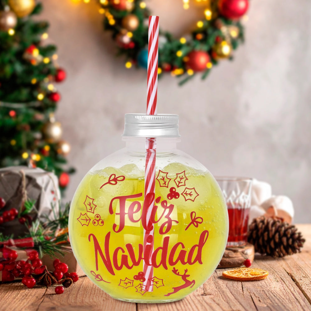 Esfera, Vaso de Plástico "Feliz Navidad"