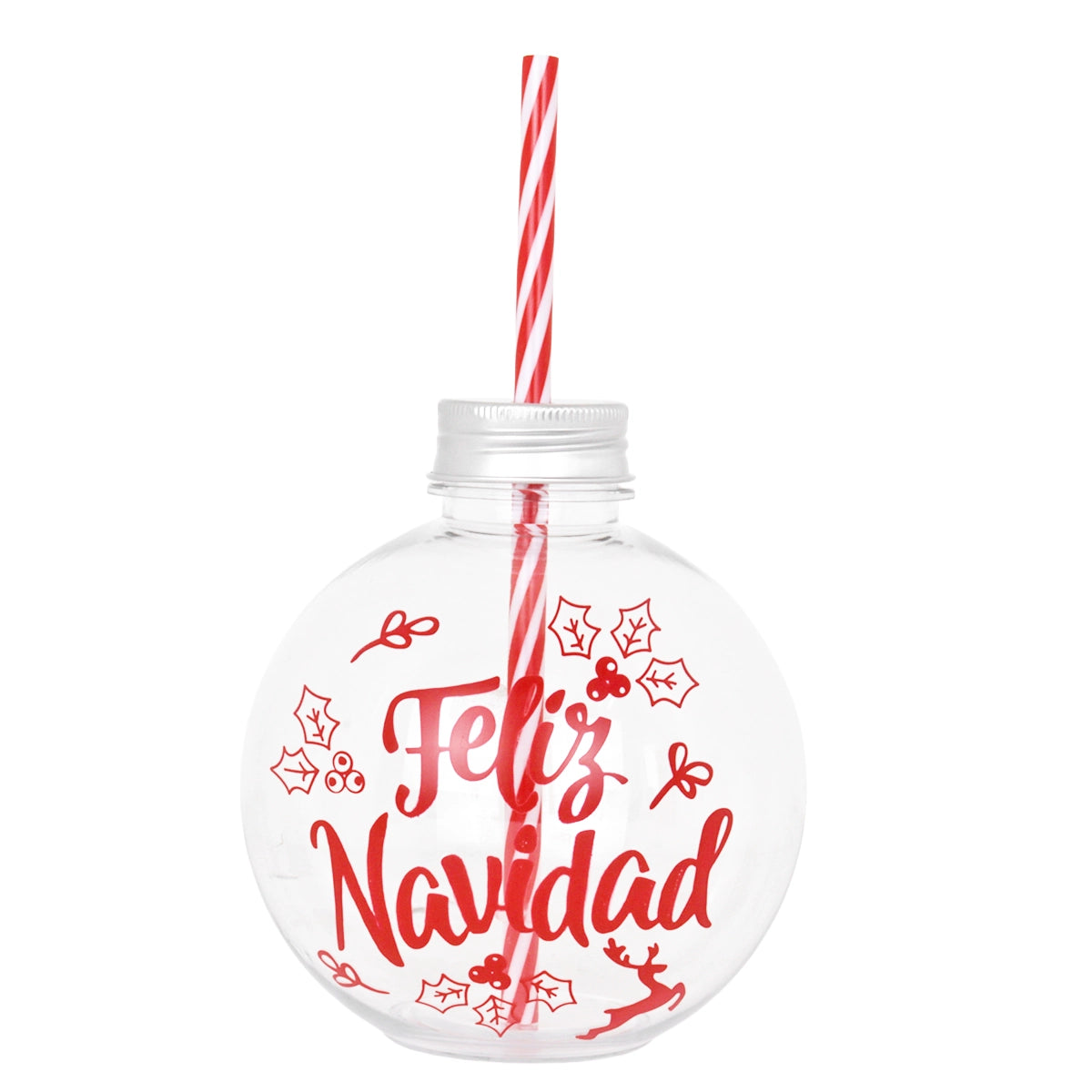 Esfera, Vaso de Plástico "Feliz Navidad"