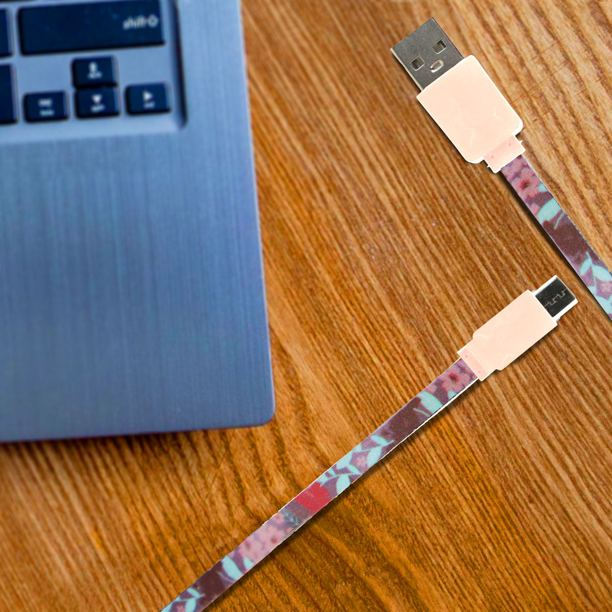 Cable USB Tipo C, Diseño Flores