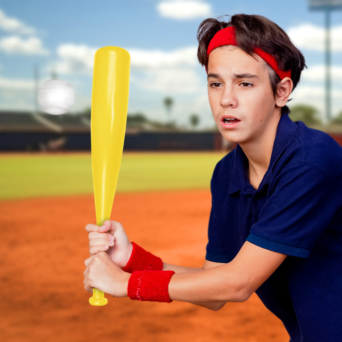Bate de Béisbol con Pelota de Juguete, Color Amarillo