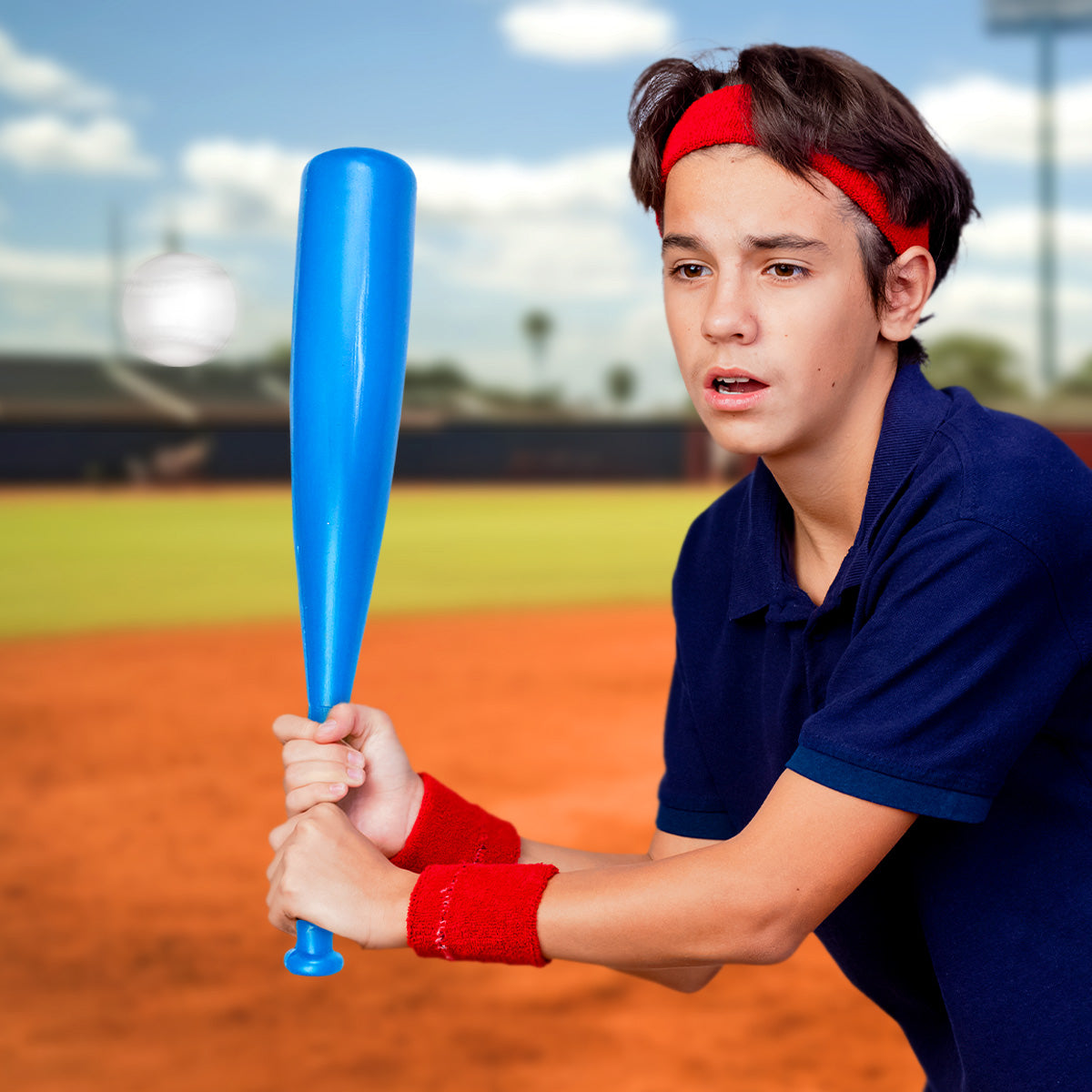 Bate de Béisbol con Pelota de Juguete, Color Azul