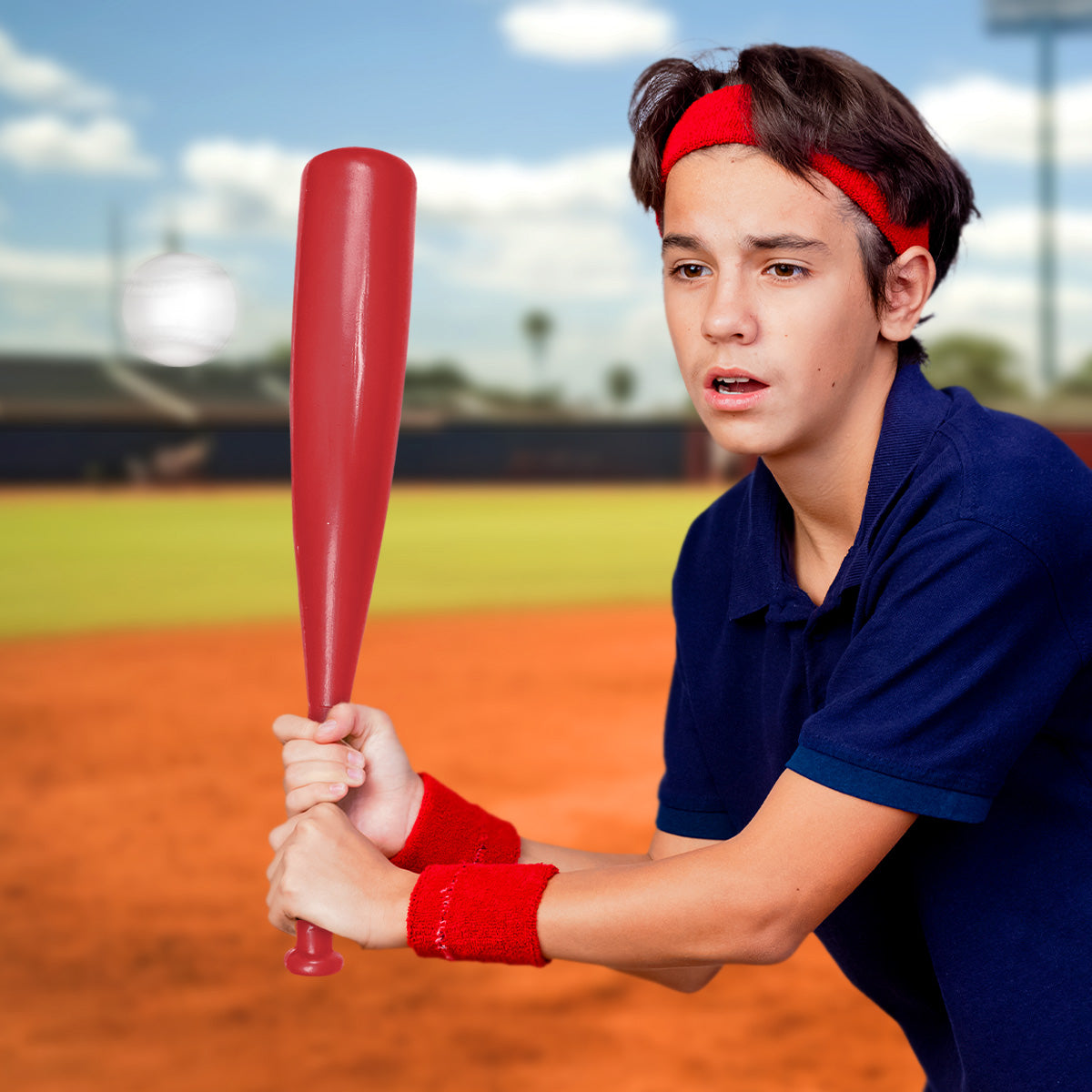 Bate de Béisbol con Pelota de Juguete, Color Rojo