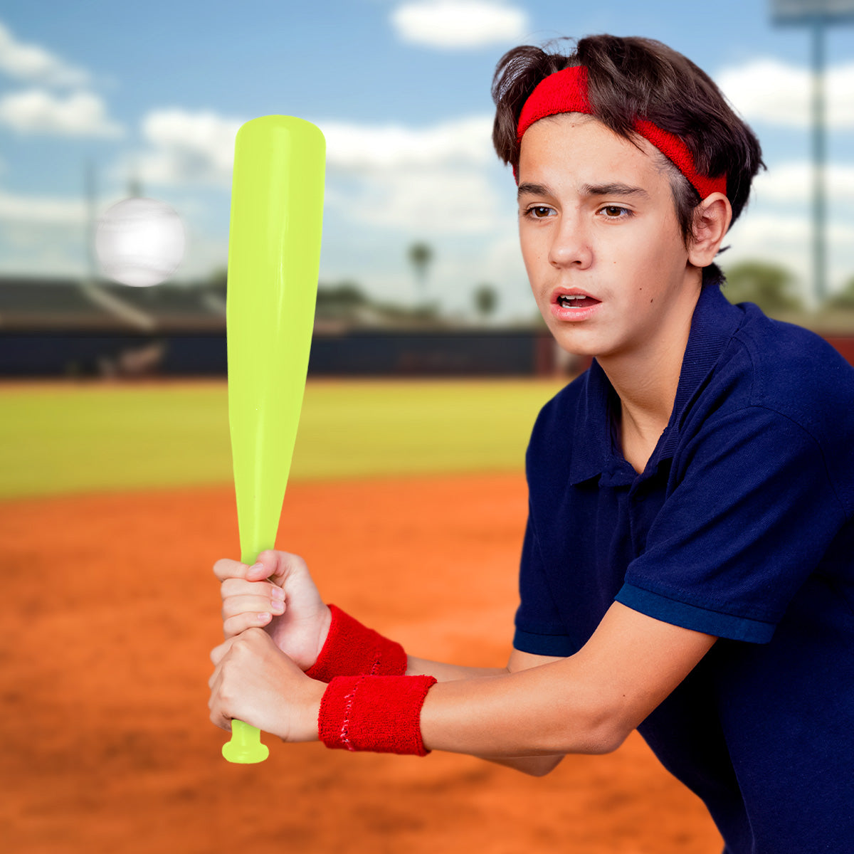 Bate de Béisbol con Pelota de Juguete, Color Amarillo Claro