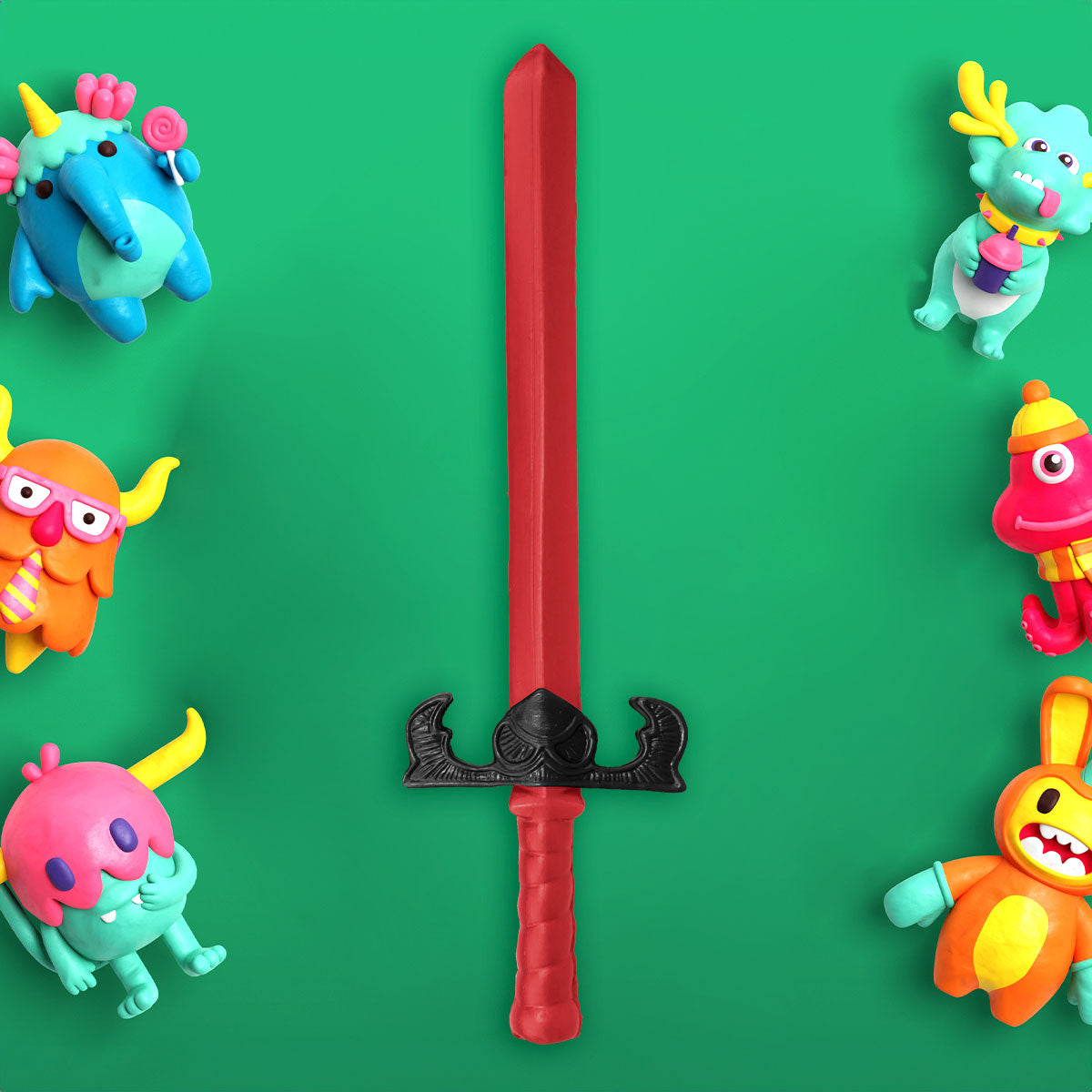 Espada de Plástico de Juguete, Color Rojo, 48 cm