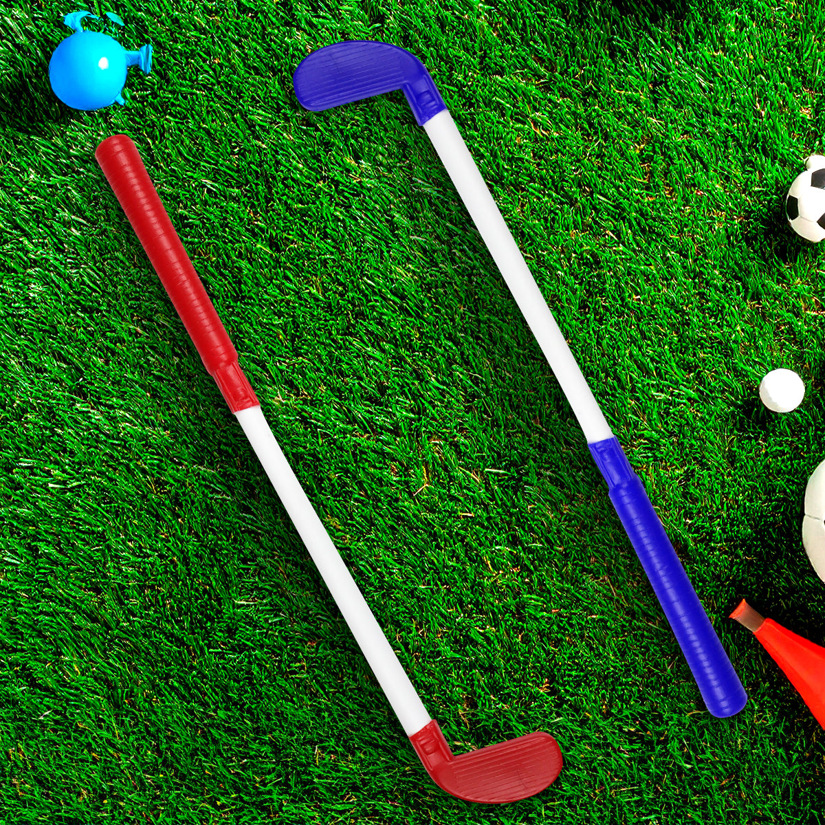 Palos de Golf de Juguete, Plástico, 4 pzas, Color Rojo y Azul