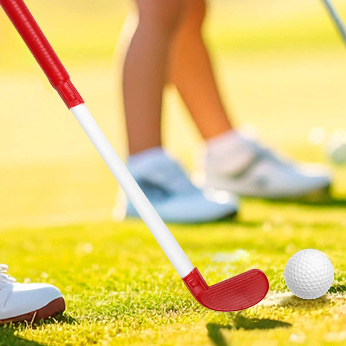 Palos de Golf de Juguete, Plástico, 4 pzas, Color Amarillo y Rojo