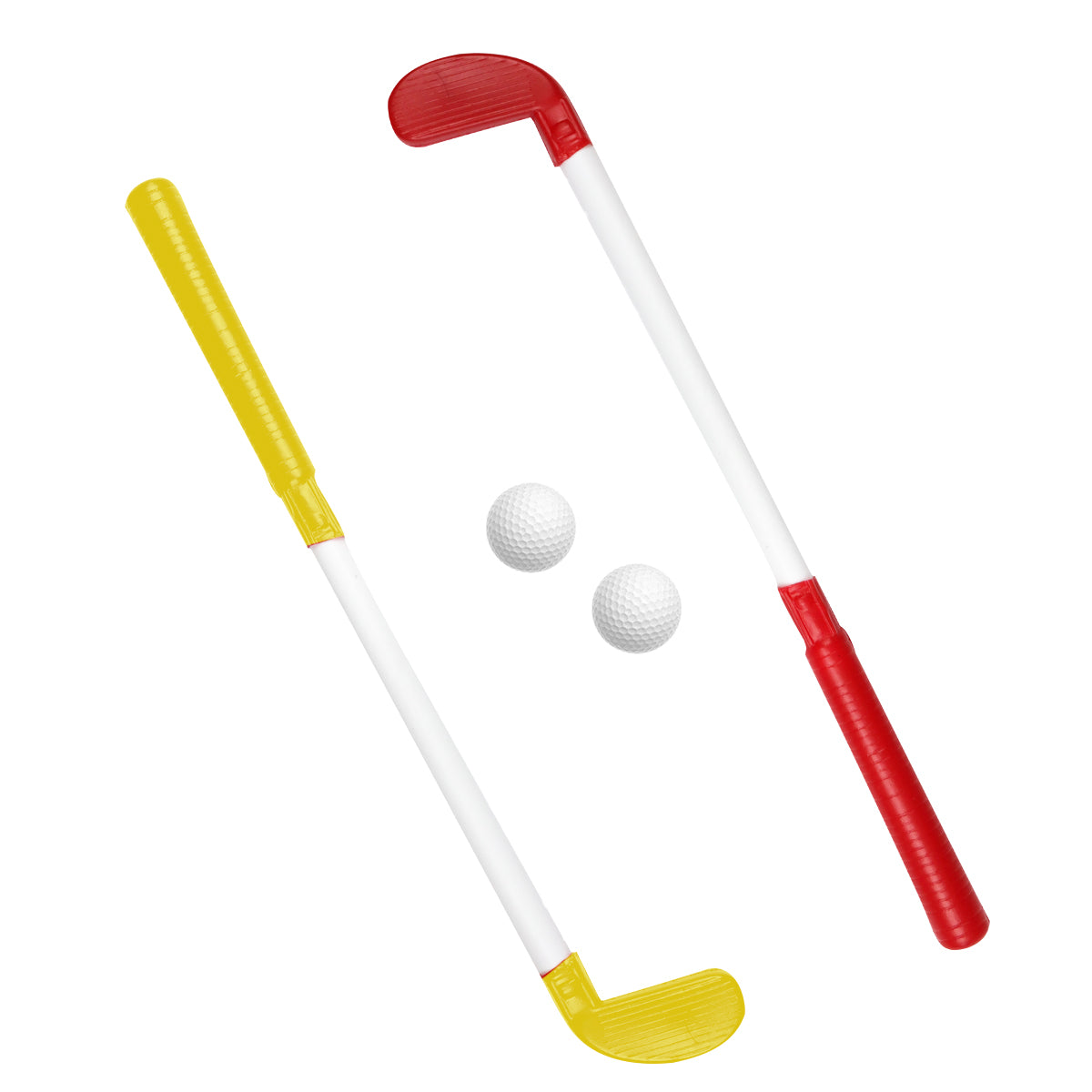 Palos de Golf de Juguete, Plástico, 4 pzas, Color Amarillo y Rojo