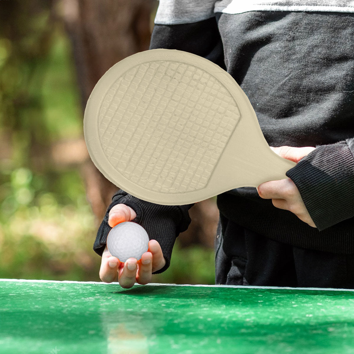 Set de Raquetas de Ping Pong con Pelotas, Color Beige y Naranja, 4 pzas