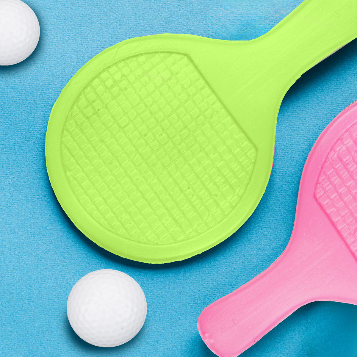 Set de Raquetas de Ping Pong con Pelotas, Color Rosa y Verde, 4 pzas