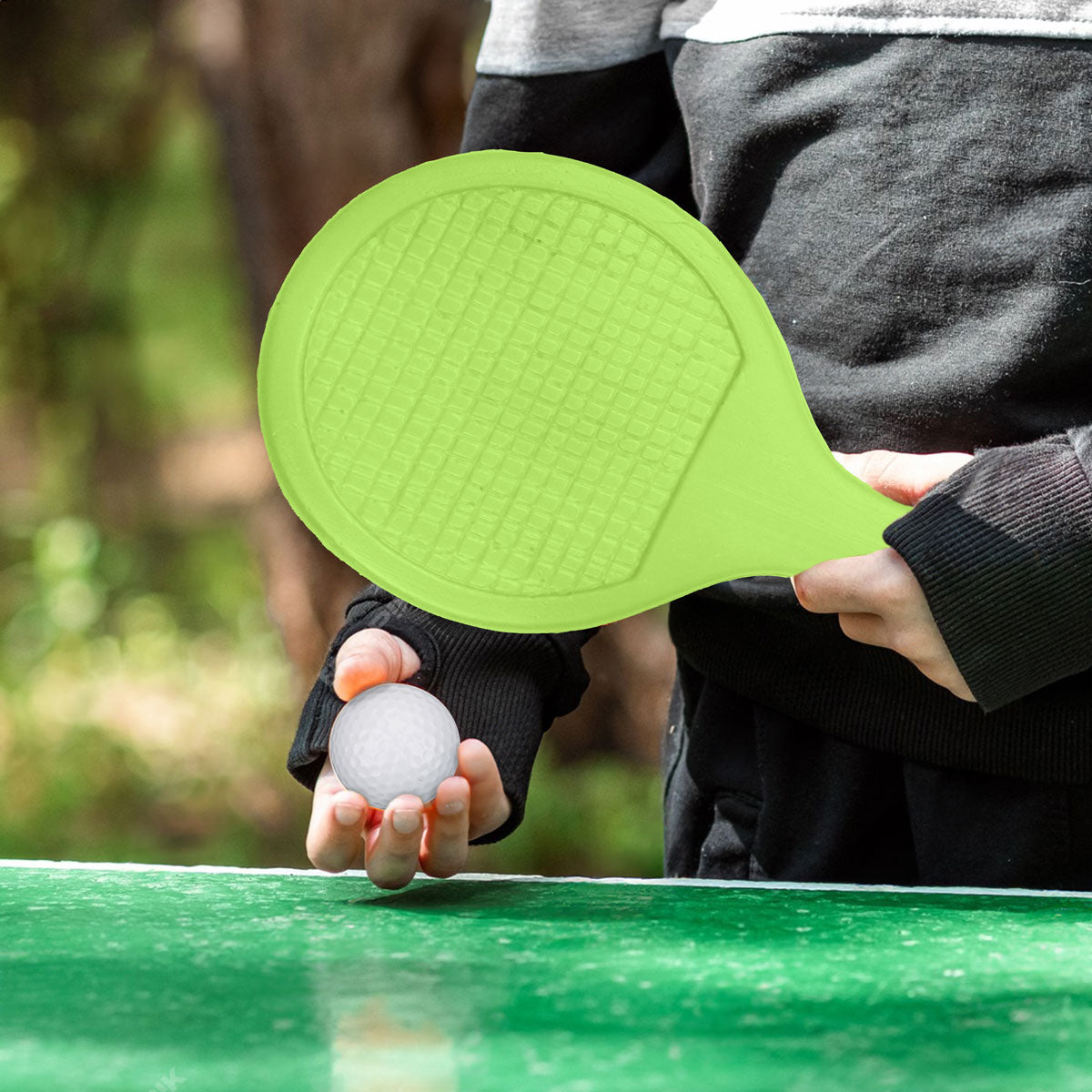 Set de Raquetas de Ping Pong con Pelotas, Color Beige y Verde, 4 pzas