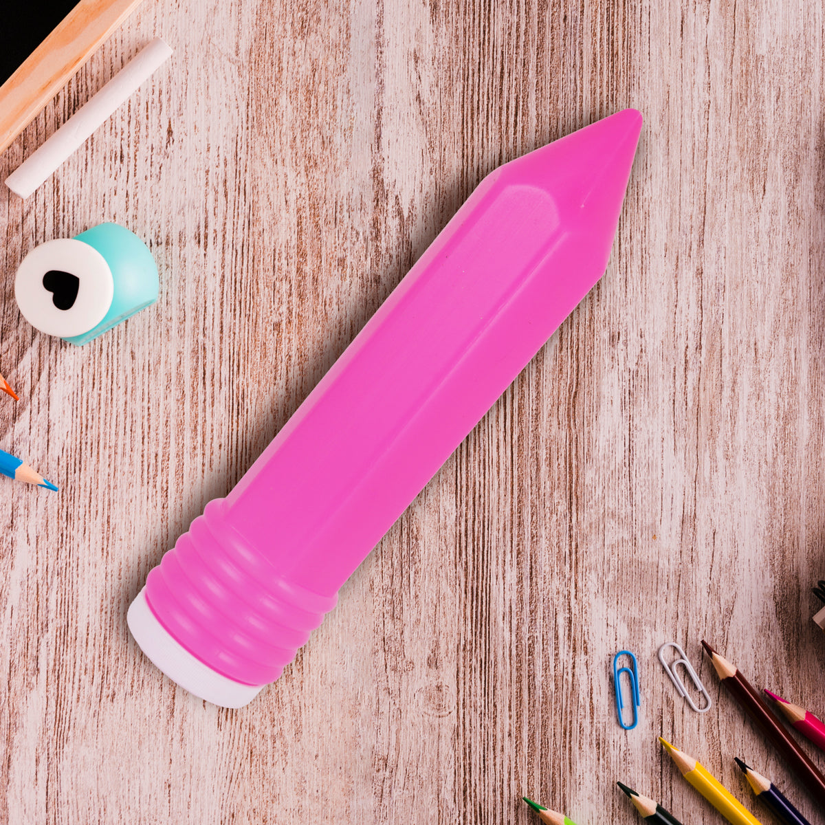 Lapicera de Plástico, Diseño Lápiz, Color Fucsia