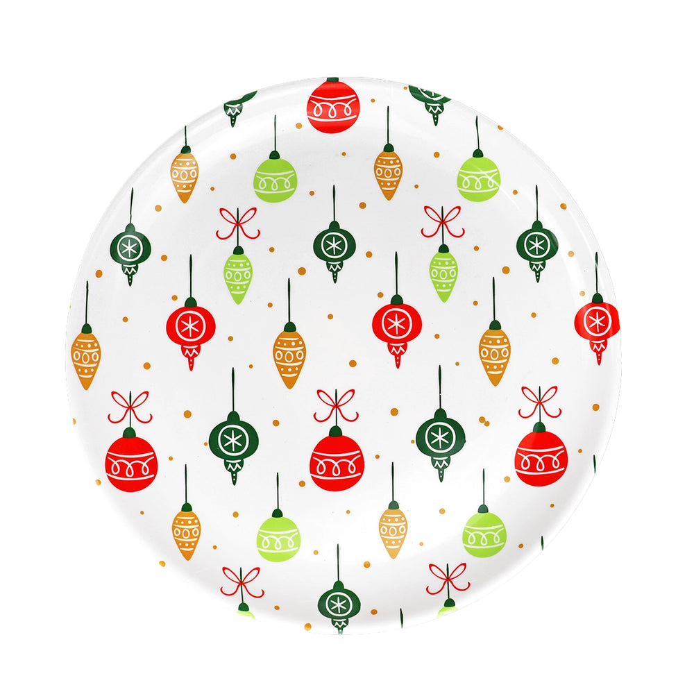 Plato de Plástico Navideño, Diseño Esferas