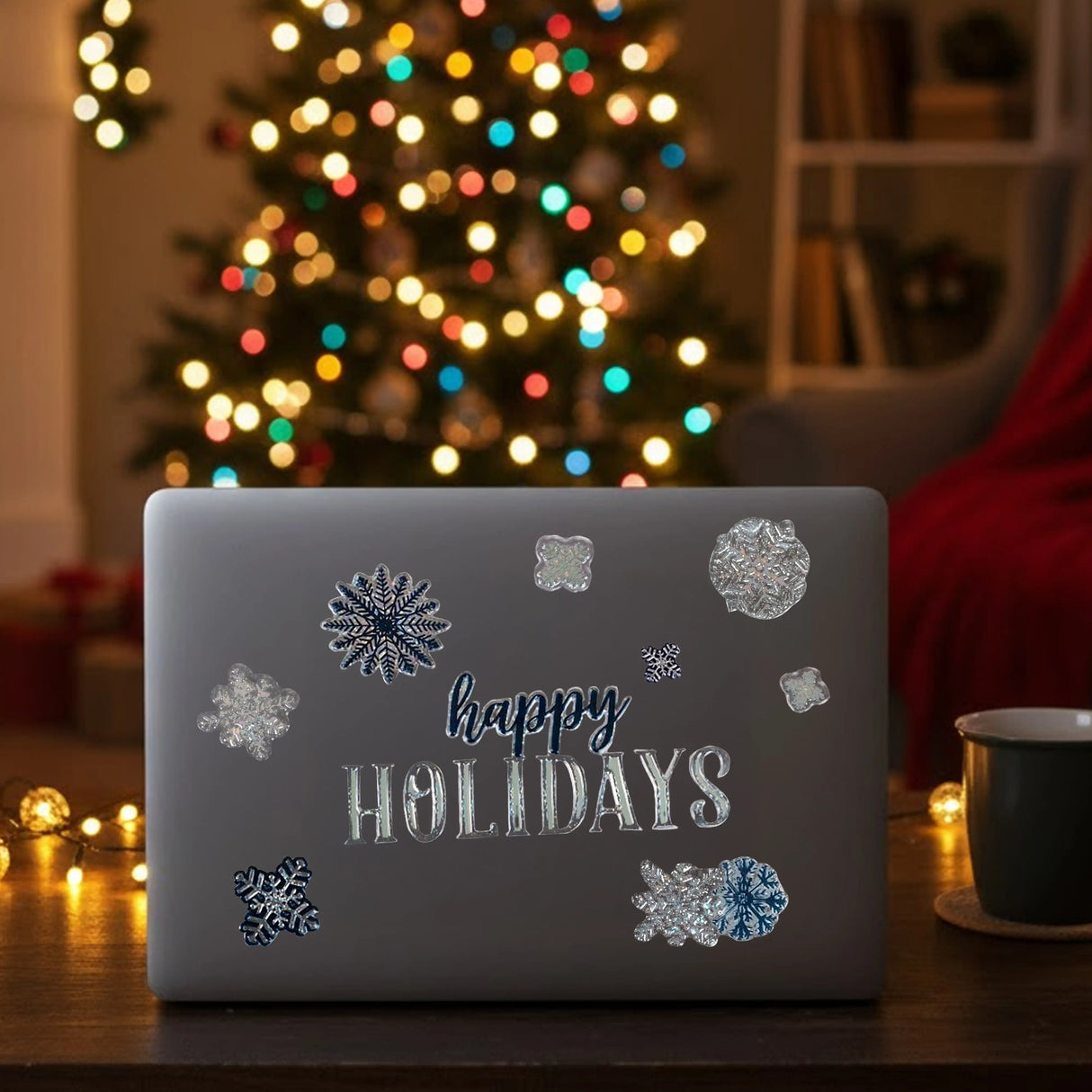 Stickers Navideños, Happy Holidays