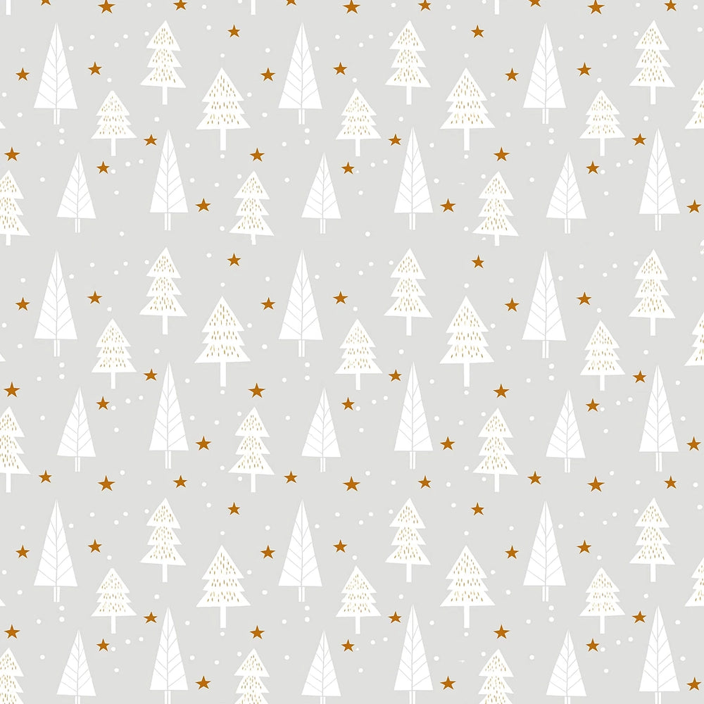 Mantel Navideño, Diseño Pinos, Color Gris