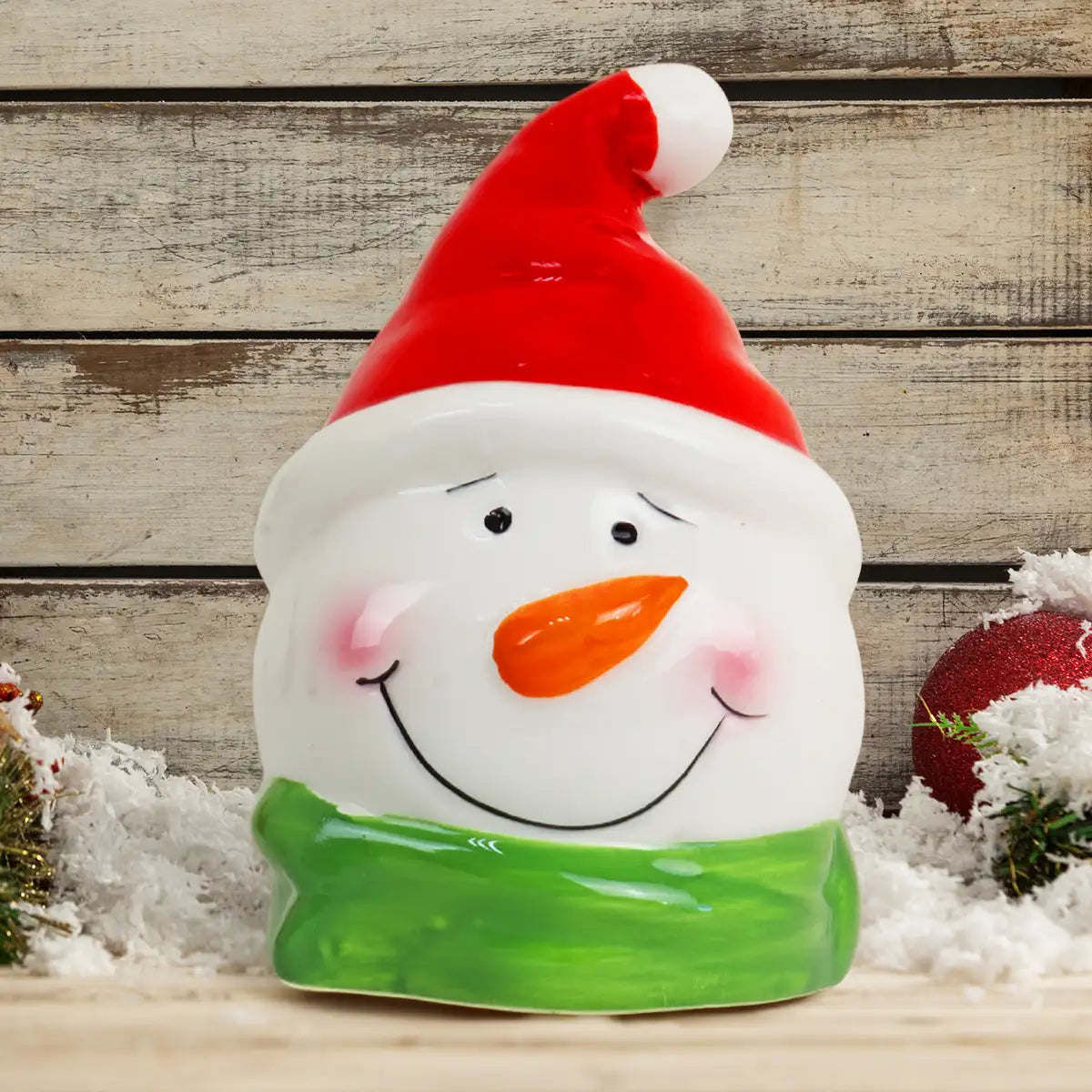 Figura Navideña de Cerámica, Snowman