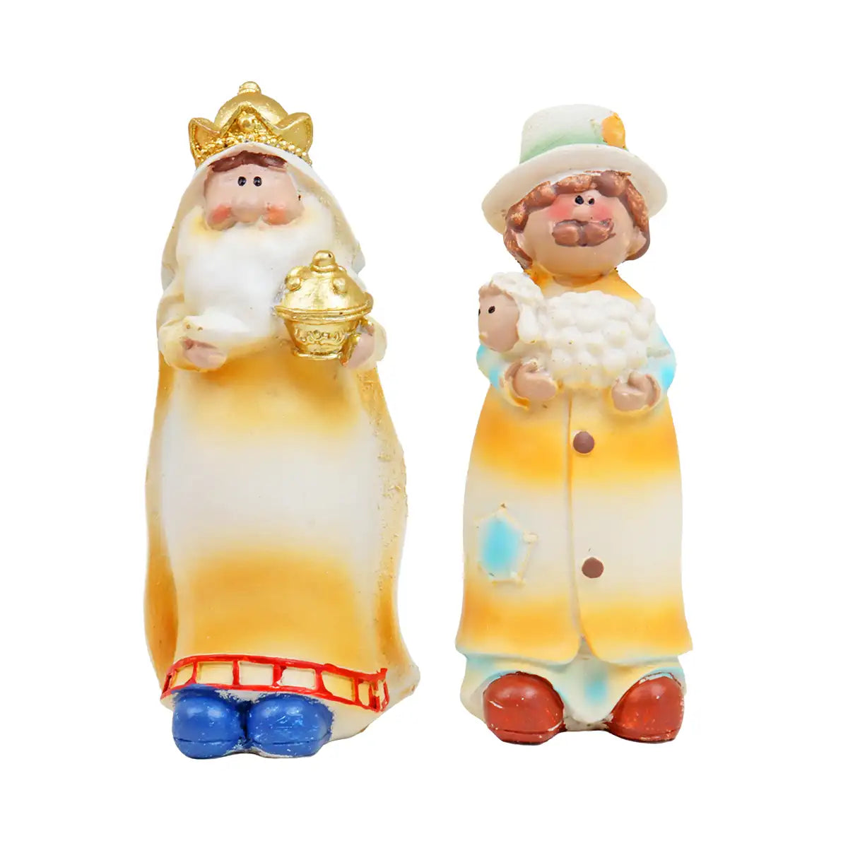 Figura Navideña de Cerámica, Reyes Magos, 4 pzas