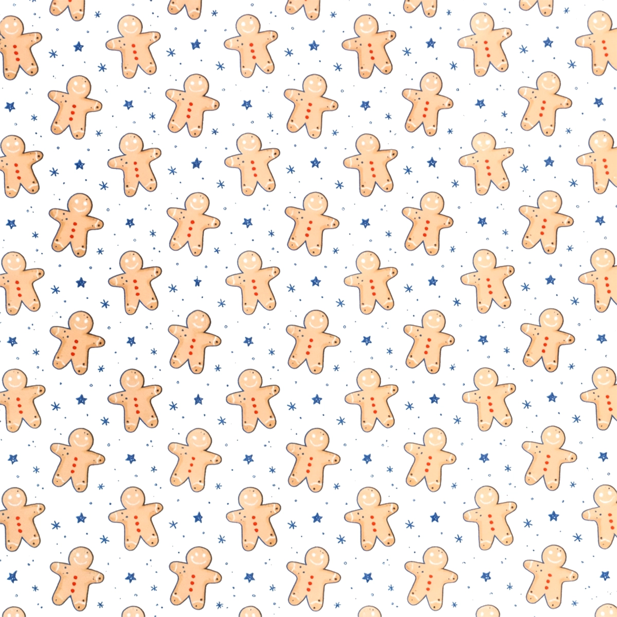Papel para Envolver Regalos Navideño, Galletas de Jengibre, 6 pzas