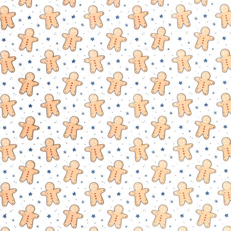 Papel para Envolver Regalos Navideño, Galletas de Jengibre, 6 pzas