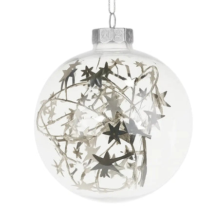 Esfera Navideña Redonda Transparente con Decoración Estrella