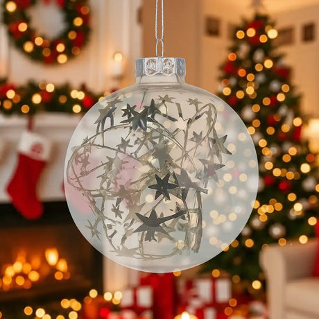 Esfera Navideña Redonda Transparente con Decoración Estrella