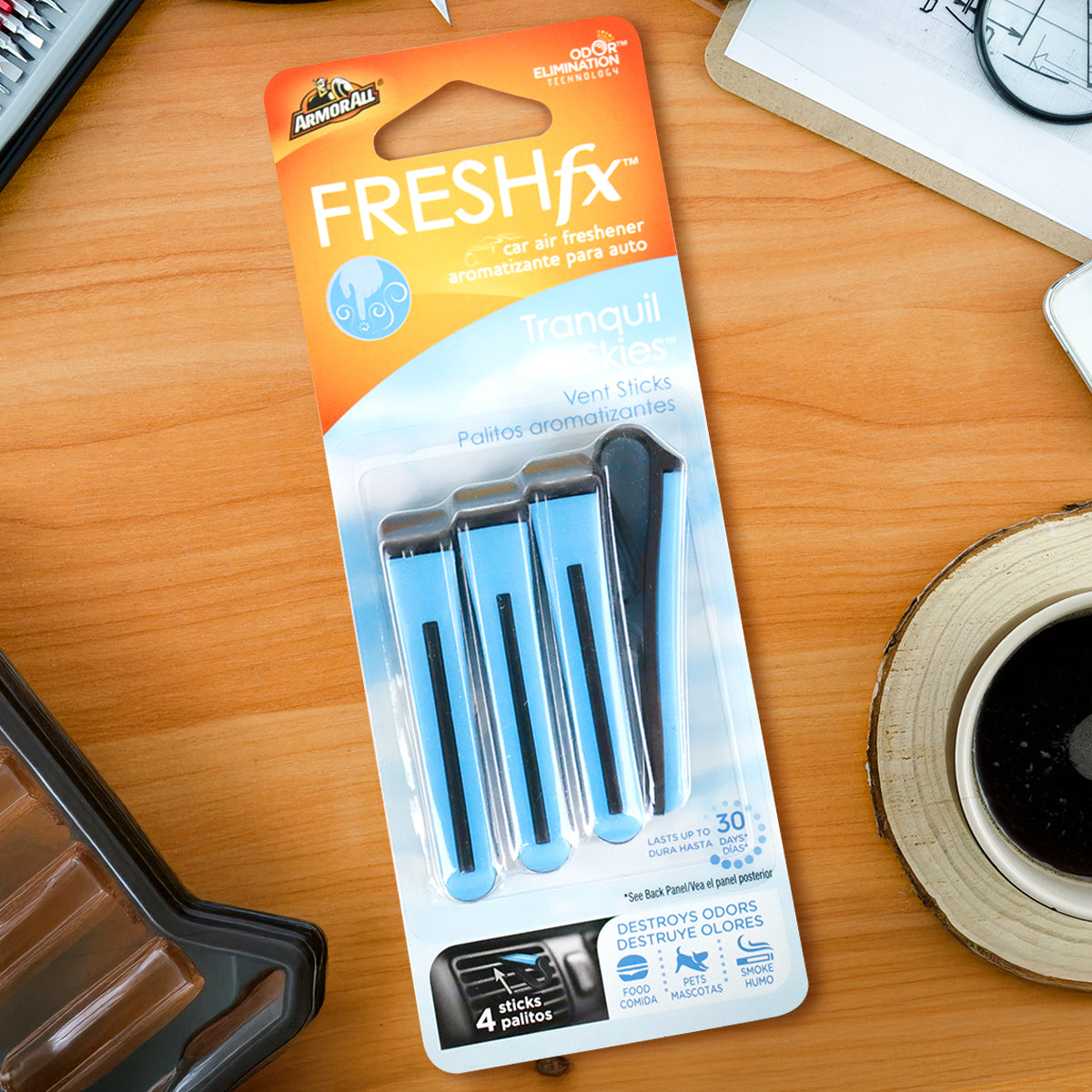 Ambientador para Auto con Clip, Armor All FRESHfx, 4 pzas