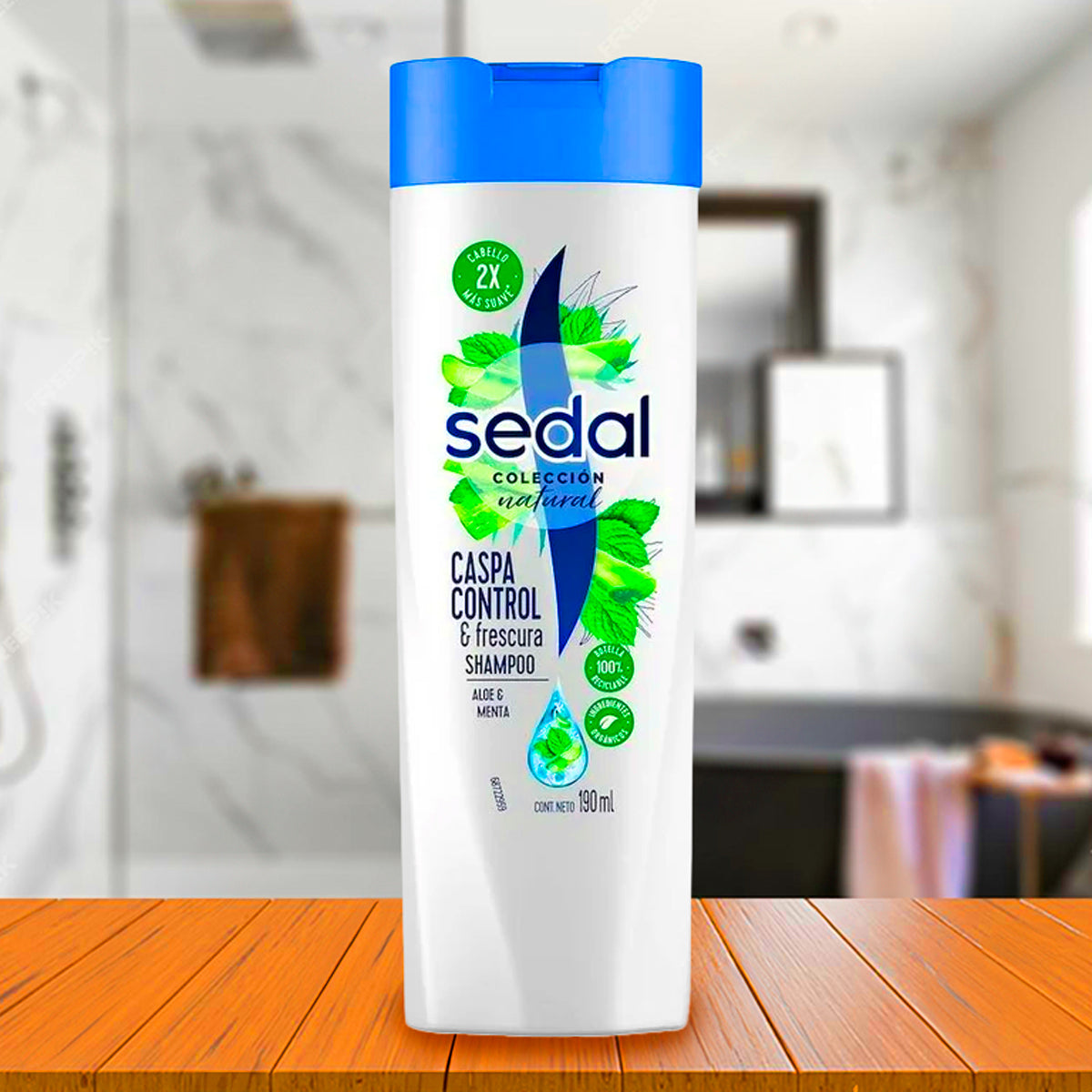 Shampoo Sedal, Control Caspa y Frescura, Aloe y Menta, 190 ml