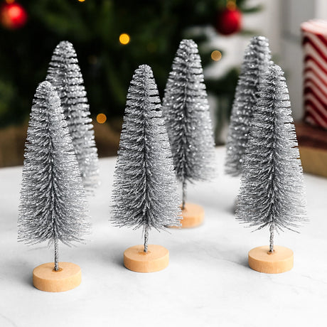 Mini Árbol Navideño para Decoración de Mesa, 6 pzas