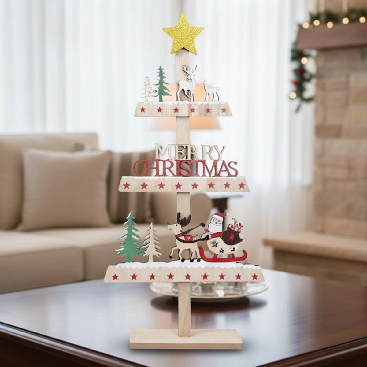 Decoración Navideña de Madera, Merry Christmas