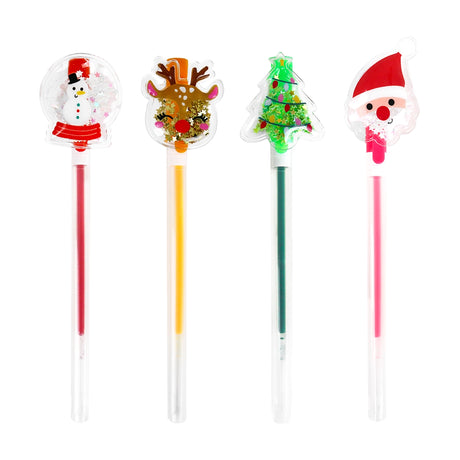 Plumas de Gel Navideñas, 4 pzas