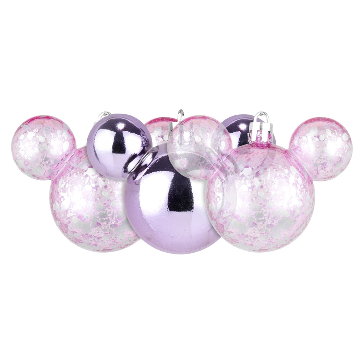 Esferas Navideñas en Forma de Mickey, 3 pzas, Color Lila
