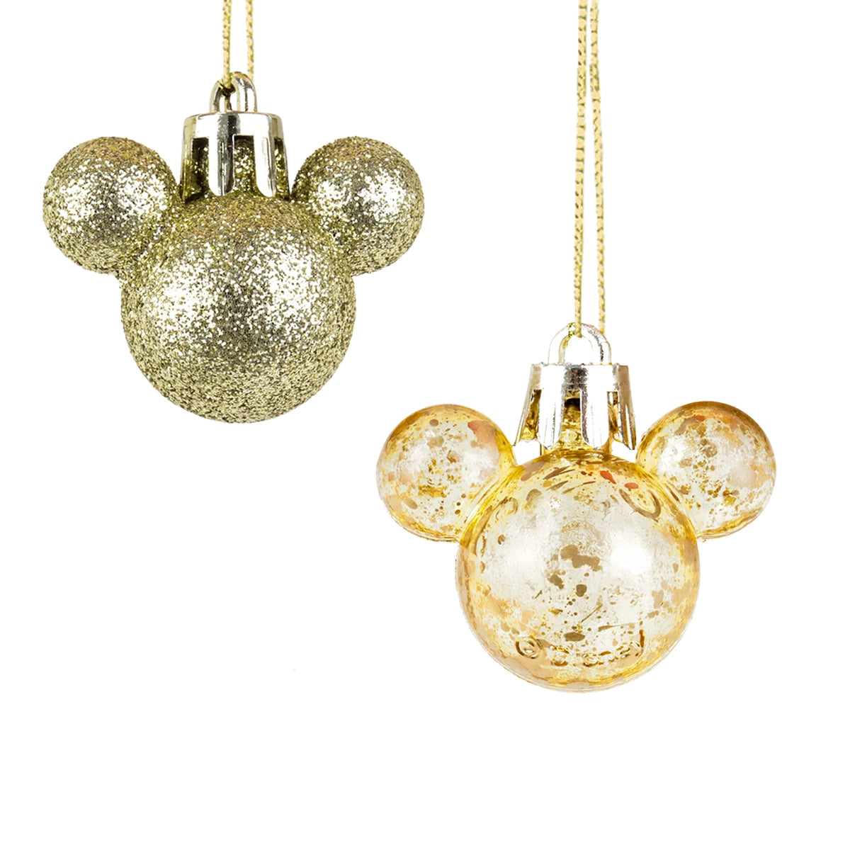 Esferas Navideñas en Forma de Mickey, 8 pzas, Color Dorado