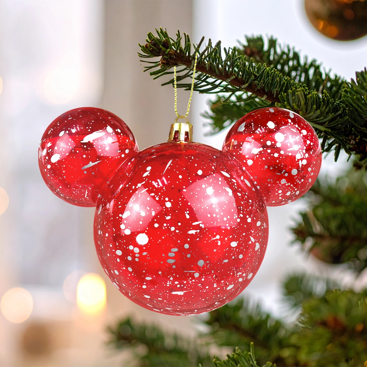 Esfera Navideña, Mickey, Color Rojo